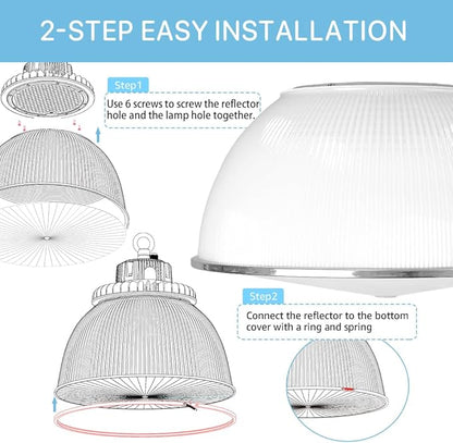 HYPERLITE 60 Degree PC Reflector ONLY for Hero Series LED High Bay Light 4-Pack (Milky Reflector with Cover)