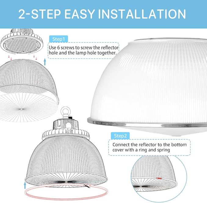 HYPERLITE 60 Degree PC Reflector ONLY for Hero Series LED High Bay Light 1-Pack (Milky Reflector with Cover)