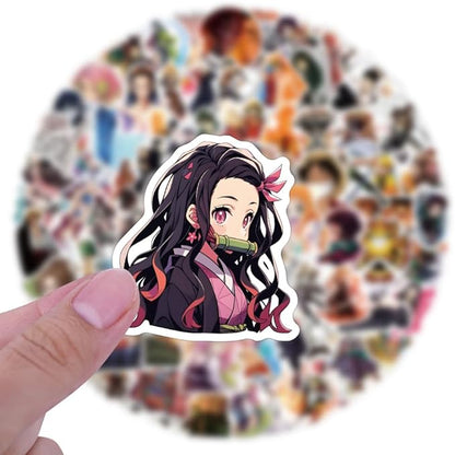 200Pcs Kids Demon Manga Slayer Stickers Mixed Pack,Cartoon Characters Stickers Movie Decorative Sticker for Kids Teens Adults Waterproof Sticker for Water Bottle Laptop (mixA200)