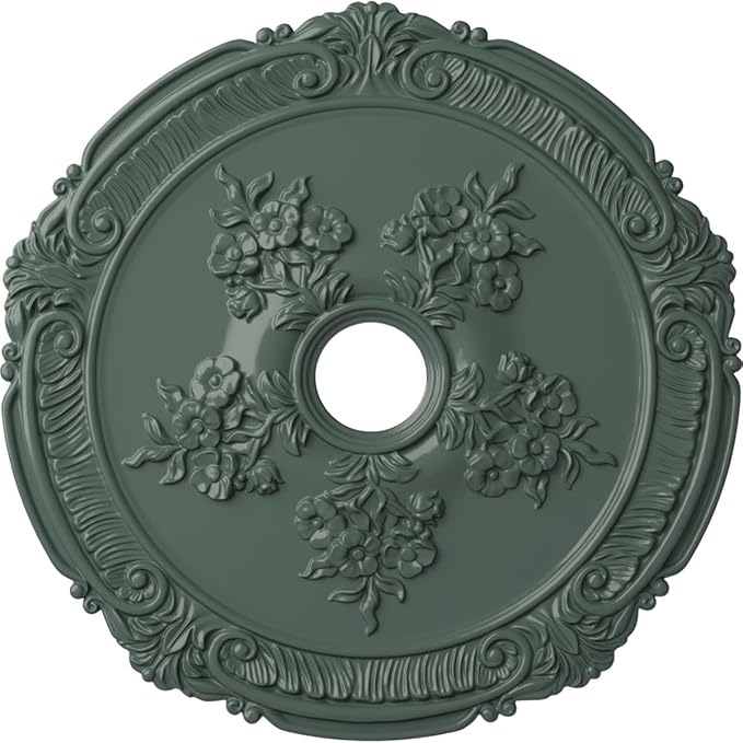 Ekena Millwork CM26ATCBF 26"OD X 3 3/4"ID X 1 1/2"P Attica With Rose Ceiling Medallion Fits Canopies Up To 4 1/2", Cloud Burst