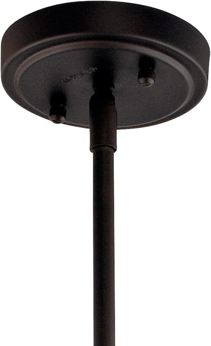 Kichler Everly 15.25" Kitchen Bell Pendant in Olde Bronze®, 1-Light Clear Seeded Glass Pendant Light, (15.25" H x 10.5" W), 42141OZCS