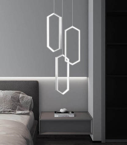 3-Rings Dimmable Pendant Lighting Adjust LED Mini Chandelier Ceiling Light Fixtures for Kitchen Island Dining Room Living Room Bedroom Silver
