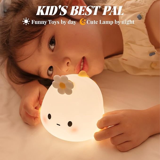 Angler Fish Night Light for Kids, Cute Anime Fish Lamp Gifts for Baby Boys and Girls, Touch Adjustable Squishy Silicone Nursery Night Lights with Timer, Rechargeable Kids Lamp Kawaii Sea Themed Decor
