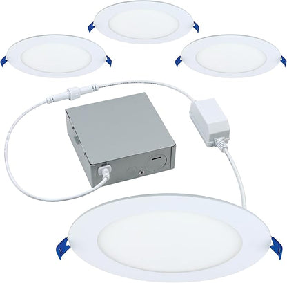 Armacost Lighting Canless Smart Recessed RGB+WW LED Downlights for New Build – 4 Pack