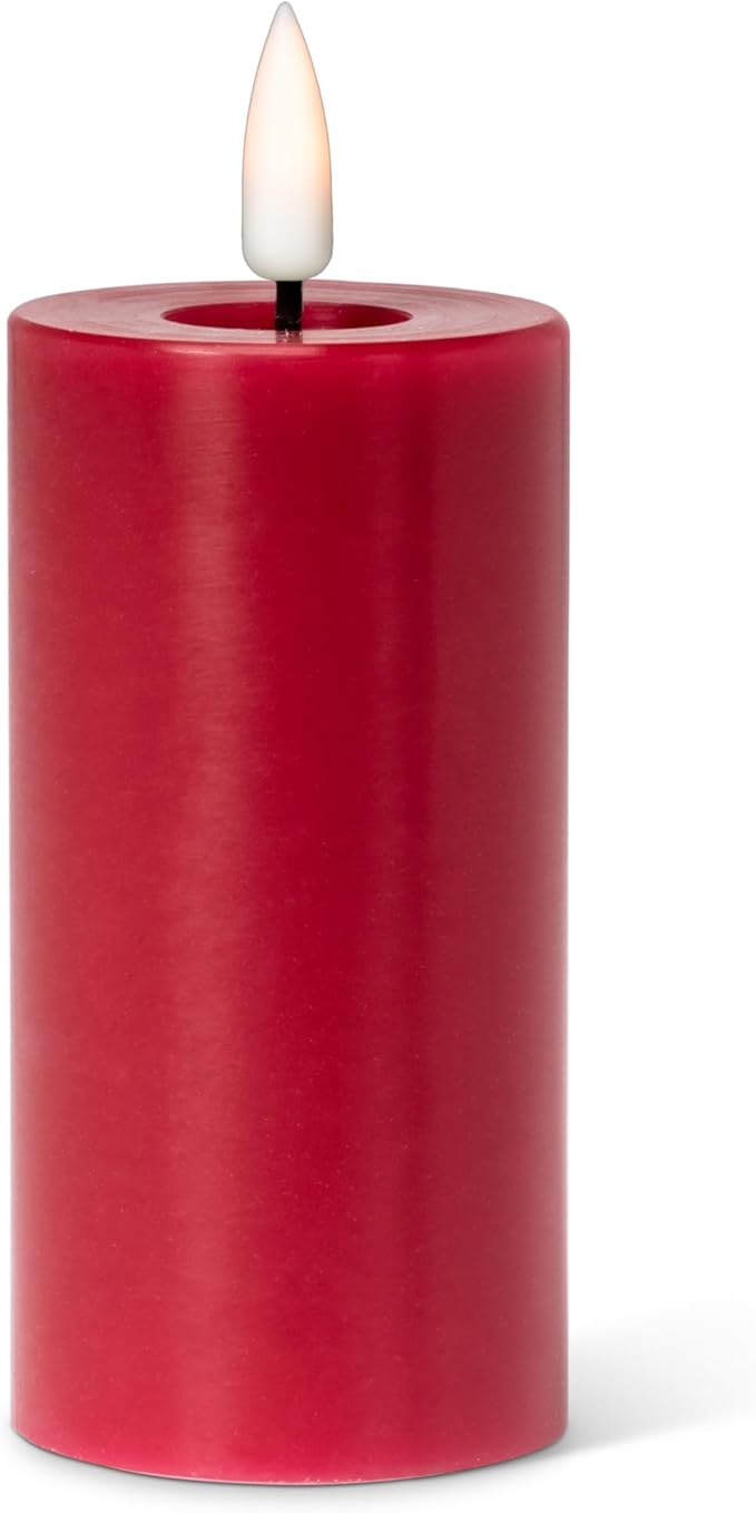 Abbott Collection Wax LED Flameless Pillar Candle - Red (2x4 H)