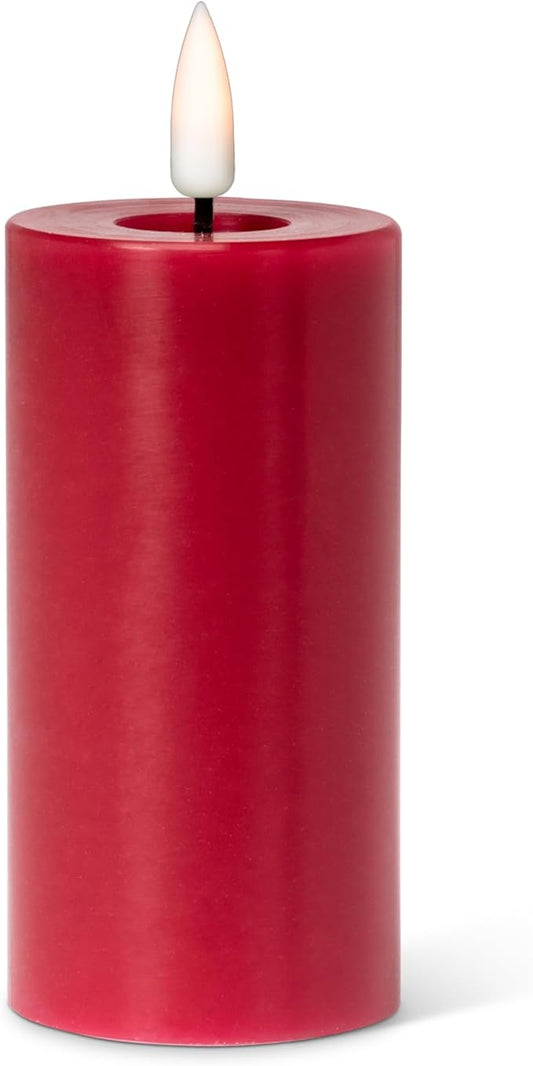 Abbott Collection Wax LED Flameless Pillar Candle - Red (2x4 H)