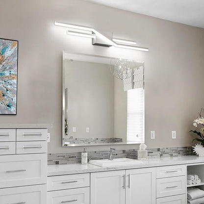 SOLFART Vanity Lights for Bathroom Dimmable Modern Brushed Nickel Bathroom Light Fixtures Over Mirror 32 Inch