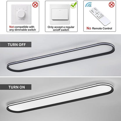 47.1 Inch Metal LED Ceiling Light,Slim, Edge Lit - 65W Full Spectrum Linear Ceiling Lamps,6500K Cool White Modern Ultra Thin Low Profile Light Fixture for Kitchen, Home & Office Hallway