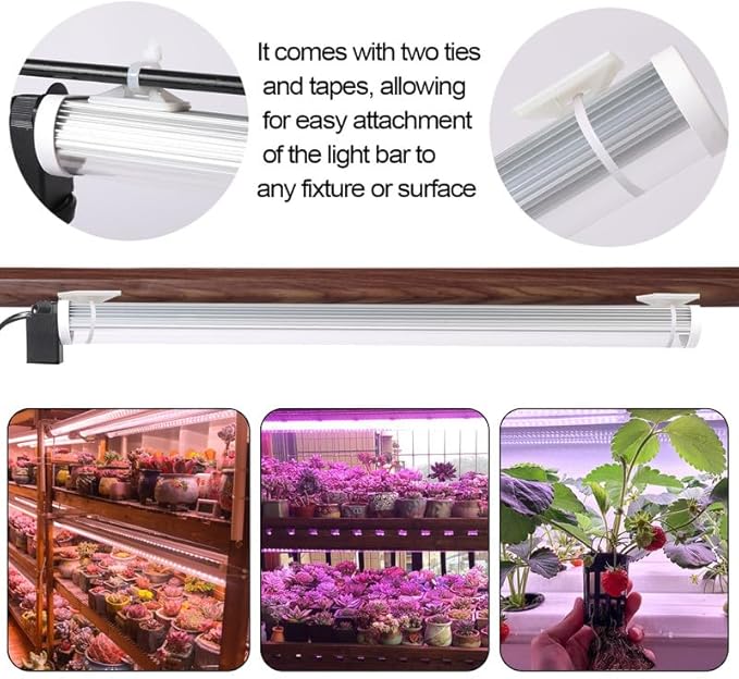 Standing LED Grow Light，Adjustable T12 Bar Plant Light, White 6500K Full Spectrum Plant Grow Lamp on Stand for Indoor Plants Seed Starting, Seedlings, Veg, Flower