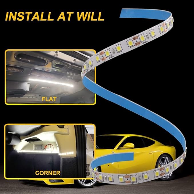 BMT xms LED Trunk Light，31inch 2835 SMD - LED Strip Light Bright White Universal fit for Car Trunk Cargo Area