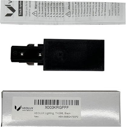 Lighting, H Track Live End Connector in Black