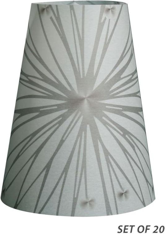 Royal Designs Vellum Tea Light Paper Wine Glass Lampshade, Gray Starburst, Set of 20,TLS-1014-20