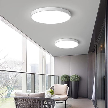LED Ceiling Light Fixture,12 Inch Modern Round Recessed Ceiling Lights,3000K-6000K Dimmable Light,White 18W Close to Ceiling Lighting Flush Mount for Bedroom Living Room Ceiling Lamp