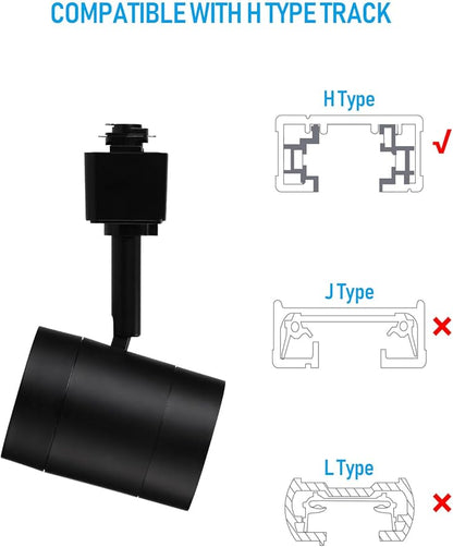 LEONLITE 8-Pack Studio Series 8.5W LED H Track Lighting Heads, ETL, Dimmable Retail Track Light Heads for Store Shop Cafe, 600LM, CRI90, H Track Lighting, 2700K Soft White, Matte Black