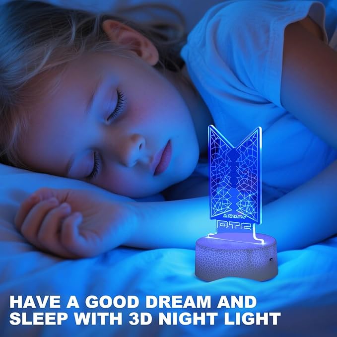 Bangtan Boys 16 Colors LED Acrylic Night Light Bedside Lamps Bedroom Home Room Decoration for Army Fans Gifts