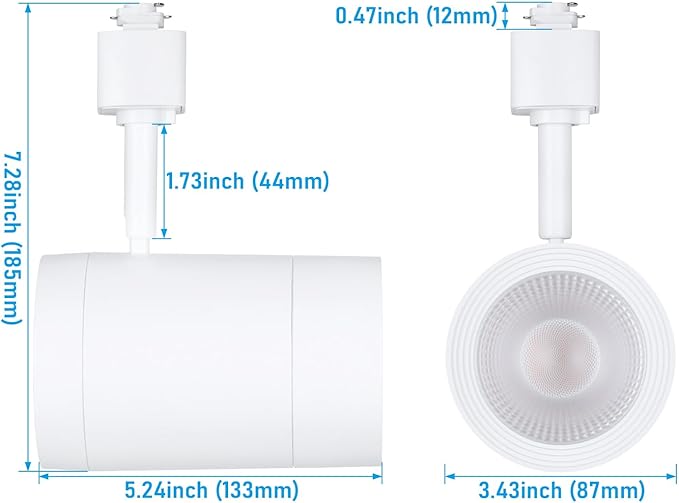 LEONLITE 8-Pack Retail Pro Series 17.5W LED H Track Lighting Heads, ETL, Commercial Dimmable H Track Light Heads for Store Shop Restaurants, CRI90 Track Lighting, 5CCT, Matte White