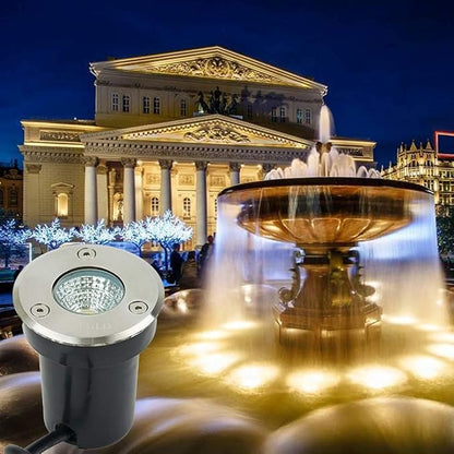 Low Voltage Landscape Lighting,LED Well Light Outdoor 12-24V AC/DC In-Ground Lights IP67 Waterproof Warm White Paver Lights with Wire Connector for Pathway,Fence (5, watts)