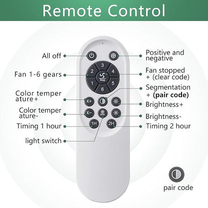 Yfrest Modern Ceiling Fan with Light and Remote, Low Profile 32 Inch White Flush Mount Fandelier Ceiling Fan for Kitchen Bedroom