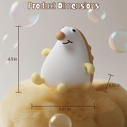Night Light for Kids, 7 Color Changing Hedgehog Silicone Night Light with Timer, 3 Levels Dimmable Lamp, LED Rechargeable Bedside Nursery Lamp, Cute Animal Nightlight for Toddler Boys Girls (Hedgehog)