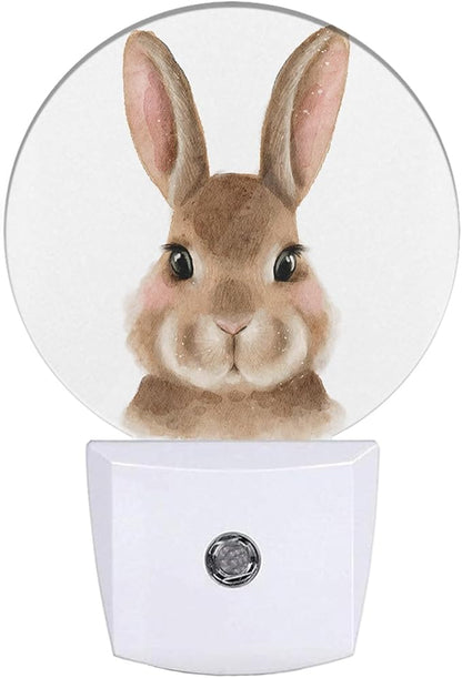 EKOBLA Easter Bunny Plug-in Night Light, Cute Cartoon Rabbit LED Nightlight for Easter Decor, Bedroom, Bathroom, Living Room & Kitchen