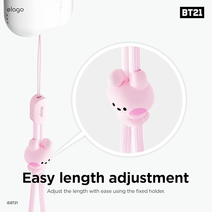 elago | LINE FRIENDS BT21 [OFFICIAL MERCHANDISE] Lanyard Wrist Strap, phone charm, keychain, Anti drop, Adjustable Button