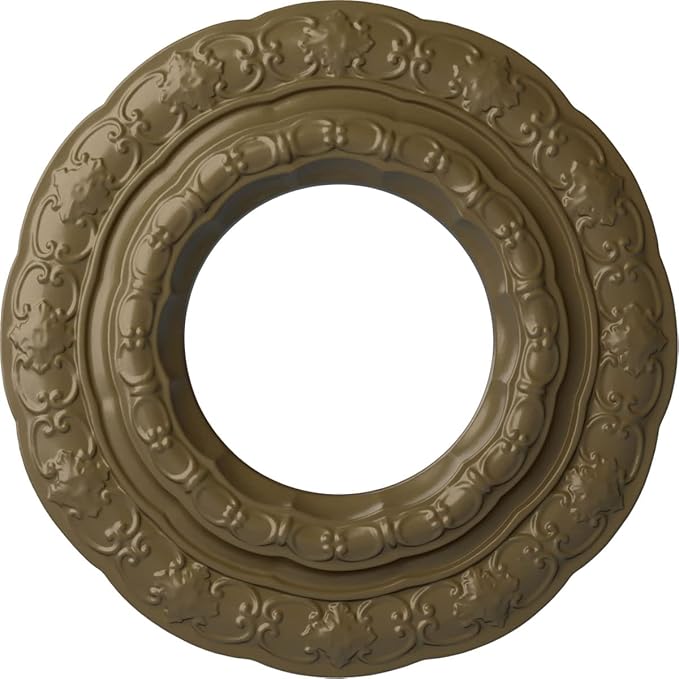Ekena Millwork CM15LIMMF 15-3/8" x 7" x 1" Lisbon Ceiling Medallion, Mississippi Mud