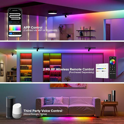 BTF-LIGHTING DR03W SPI RGB 2.4G WiFi Controller Tuya APP/Smart Life/Google Home/Alexa Control Support WS2812B WS2811 WS2815 etc Addressable LED Strip Work with WR01RF RC03RFB RF Remote