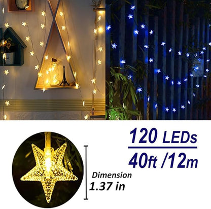 Solhice 40ft Color Changing Star String Lights for Bedroom 120 LEDs, Indoor Hanging Fairy Lights USB Powered, Starry Lights with Remote, Bunk Bed Lights for Kids Room