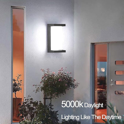 Sytmhoe 2Packs Porch Lights Outdoor Wall Sconce, 24W 2400LM 5000K Modern LED Porch & Patio Lights, Aluminum Exterior Light Fixture Matt Black IP65 Waterproof for Hallway House Backyard Garage Lighting