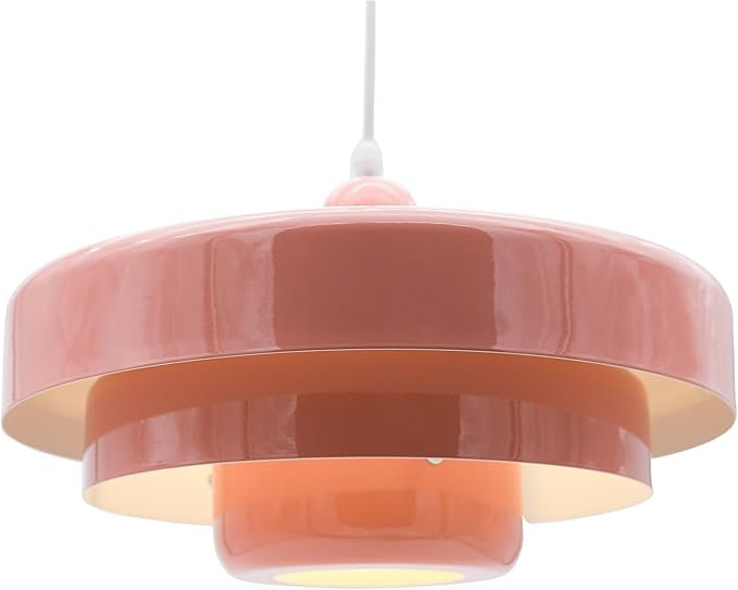 Pink Pendant Light Mid Century Pendant Lamp Nordic Pendant Lighting Fixture Hanging Ceiling Light 3-Layer Shade Design for Kitchen Island Dining Table Bedroom