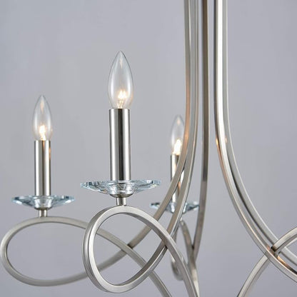 Saint Mossi 5-Lights Nickel Plated Modern Chandelier Light Fixture,Modern Pendant Light Fixture Contemporary Chandelier for Bedroom,Living Room,Dining Room,H17 xD27,Chain Adjustable