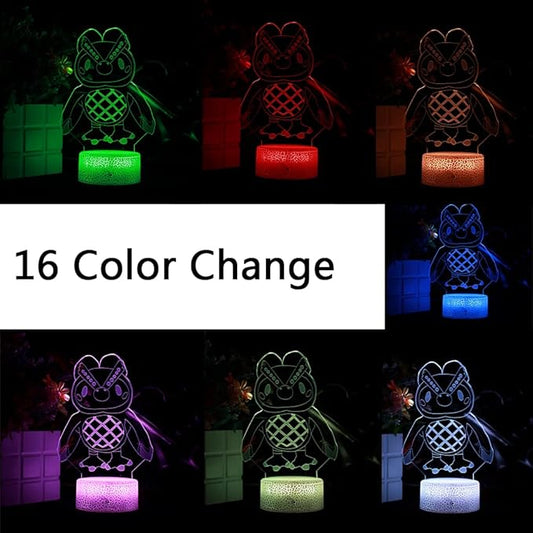 3D Night Light, 16 Color Changing Cartoon USB Desk Lamp Illusion Lighting with Remote Control for Home Decor Gift for Kids. (Owlette)