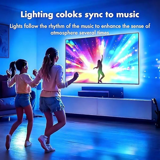 TV LED Backlight, RGB TV Backlight for 32-43 inch TVs,Smart APP Remote Control,Music Sync Color Changing Strip Lights,Led Strip Lights USB Powered for Bedroom,Gaming,Kitchen,Living Room