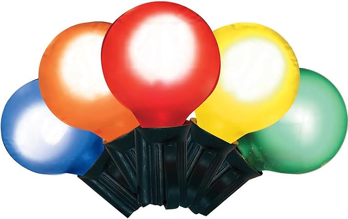 Brite Star 25 Count Satin Multi-Colored G40 Light Set, Multicolor (96-500-00)