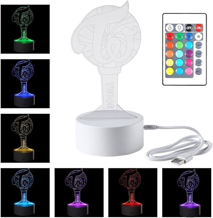 YX&ST Twice 16 Colors LED Night Light with Remote Control USB Acrylic Home Room Decoration