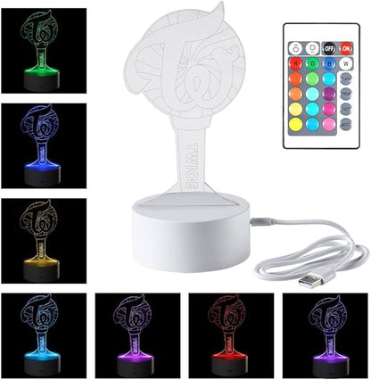 YX&ST Twice 16 Colors LED Night Light with Remote Control USB Acrylic Home Room Decoration