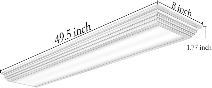 FAITHSAIL Dimmable 4FT LED Wraparound Light, Selectable 3 Color Temperature 3000K/4000K/5000K CCT 50W 5500LM 4 Foot Kitchen LED Light Fixture, Flush Mount 48 Inch Ceiling Lighting Fixture, 1 Pack