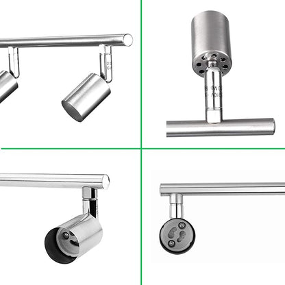 AIBOO 4-Light Adjustable Dimmable Track Lighting Kit, Flexible Foldable Arms,Satin Nickel Kitchen,Hallyway Bed Room Lighting Fixture, GU10 Base Bulbs not Included
