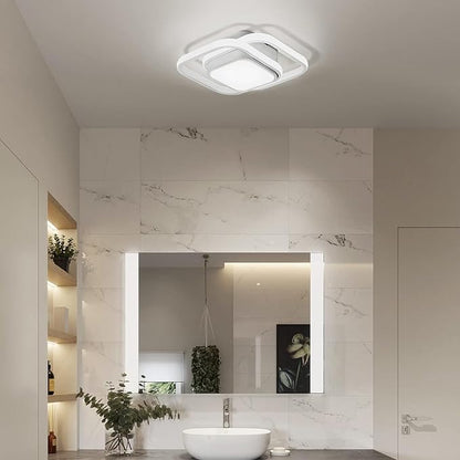 12.6Inch Motion Sensor LED Ceiling Light Indoor, 36W 6000K Mount Motion Activated Light Fixture Modern Flush Mount White Ceiling lamp for Laundry Bathroom Hallway Stair Porch Basement (2pack)
