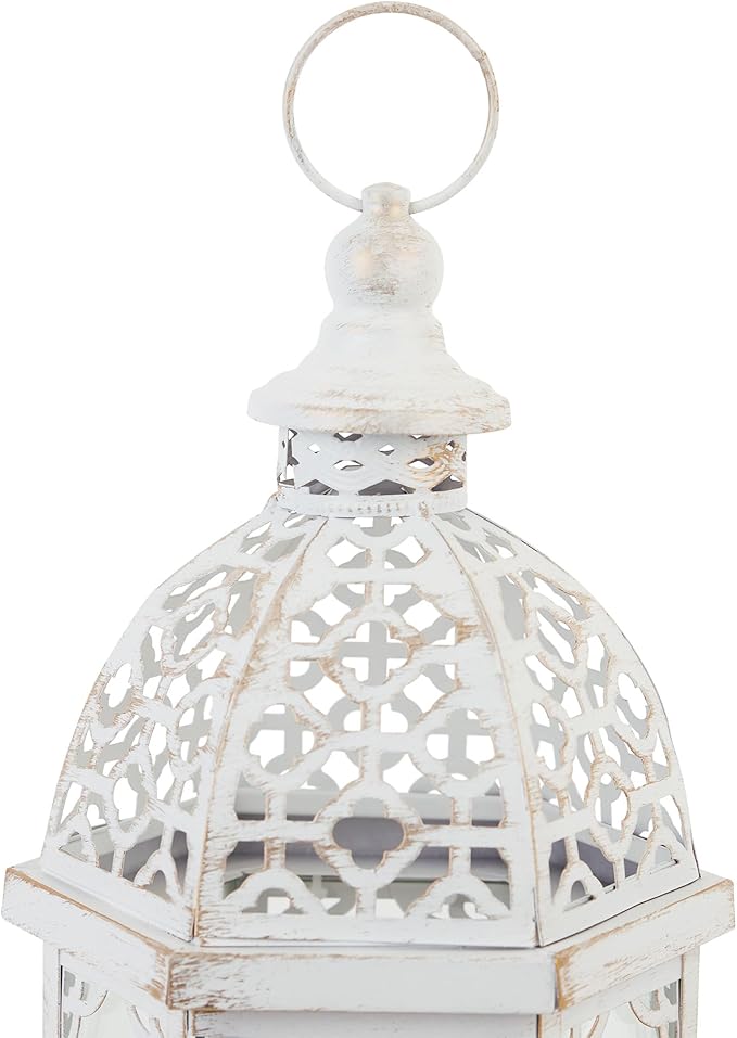 Zingz & Thingz Fancy Antique Style Candle Lantern Holder, Decorative Light Home Decor, 15.75" Tall, Graceful Lantern