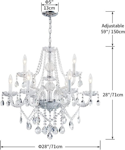 Saint Mossi 9 Light Modern Contemporary Elegant Crystal Glass Chandelier Pendant Ceiling Lighting Fixture