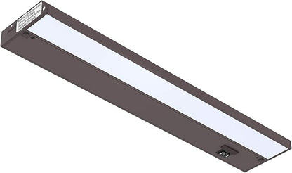 Getinlight 18-inch 3 Color Levels LED Under Cabinet Lighting, Hardwired or Plugged-in, Selectable White 2700K/3000K/4000K, Dimmable, Bronze Finished, IN-0210-2-BZ
