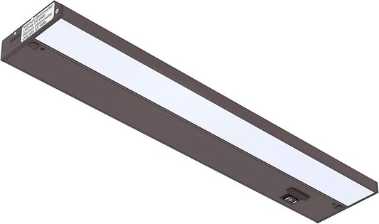 Getinlight 18-inch 3 Color Levels LED Under Cabinet Lighting, Hardwired or Plugged-in, Selectable White 2700K/3000K/4000K, Dimmable, Bronze Finished, IN-0210-2-BZ