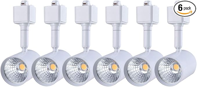 mirrea 6 Pack LED Track Lighting Heads Compatible with Single Circuit H Type Track Lighting Rail Ceiling Spotlight for Accent Task Wall Art Exhibition Lighting 6.5W 24° White (4000K Neutral White)