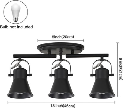 3-Lights Ceiling Track Lighting Fixtures Can Used for Mirror Front Wall Lights, Adjustable Ceiling Spotlight 3-Light Vanity Lamp
