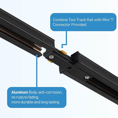 8-Light LED Track Lighting Kit with 6.6FT H Track Lighting Rails & Floating Canopy Connector, GU10 Track Light Kit, Modern Kitchen Track Lighting Fixtures Ceiling Spot Light, Black (No Bulbs)