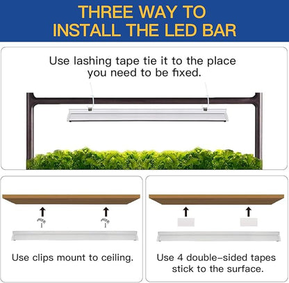 GYTF T5 LED Grow Lights, 204pcs Bulb 5000K White Full Spectrum Plant Light Strips for Indoor Plants, Shelves Greenhouse Seedling, End-to-End Connectable with V-Shaped Reflector