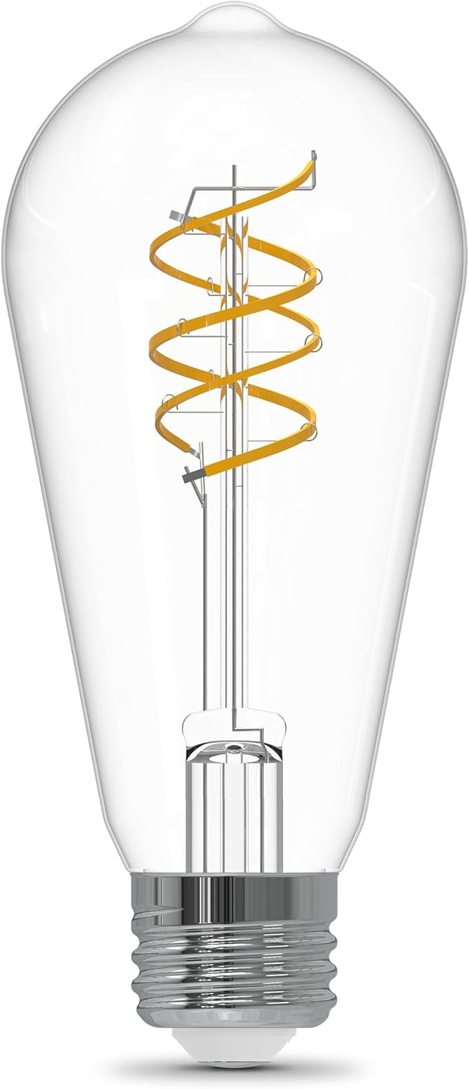 Feit Electric ST19 Vintage LED Light Bulb, 60W Equivalent, Soft White 2700K, Dimmable, Spiral Filament, Decorative Glass, E26 Base, Ideal for Home or Commercial Use, ST1960S2D/927CAFIL/2, 2 Pack