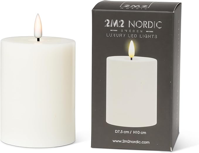 Abbott Collection Wax LED Flameless Pillar Candle - Sand (3x4 H)