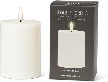 Abbott Collection Wax LED Flameless Pillar Candle - Sand (3x4 H)